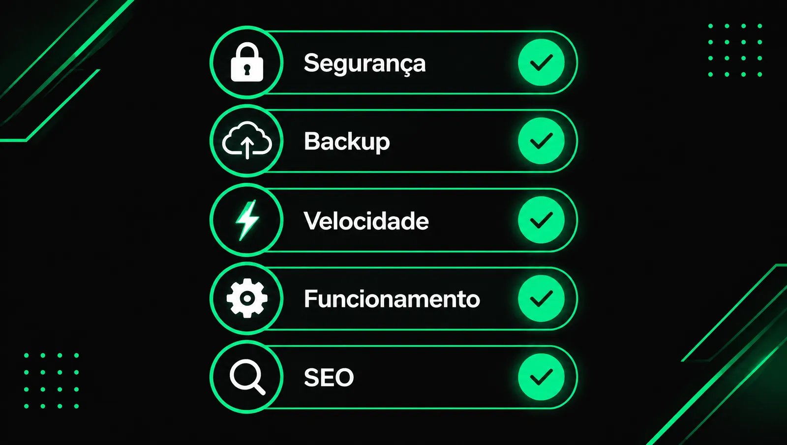 Checklist de manutenção de site: segurança, backup, velocidade, funcionamento e SEO